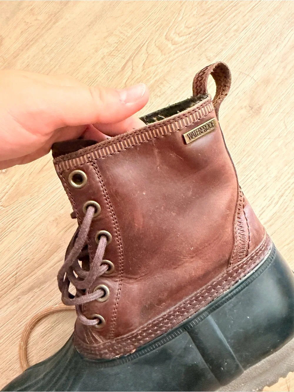 G.H. Bass & Co. Black and Brown Men's Lace-Up Duck Boots